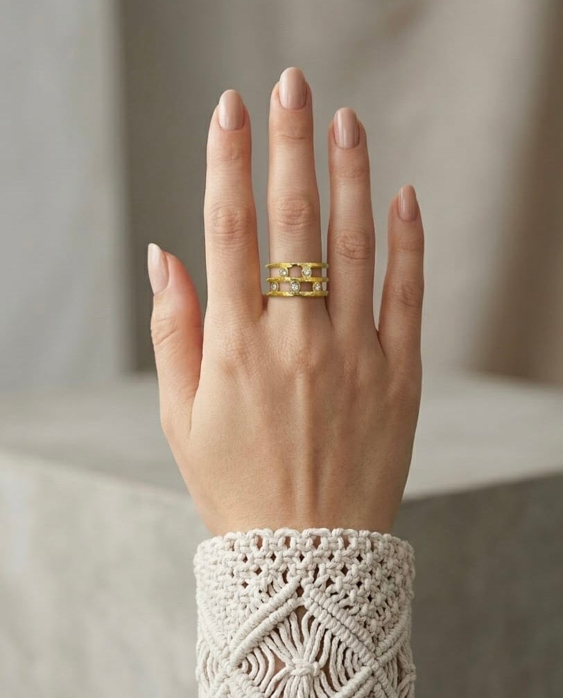 Golden Link Free Size Ring