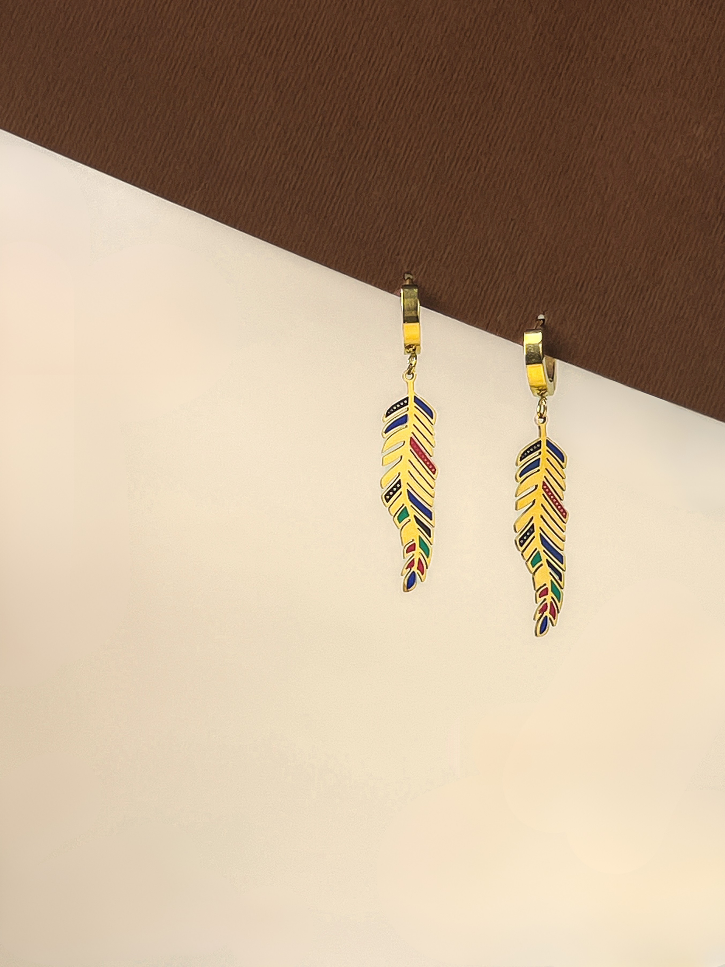 Multicolor Feather Earrings