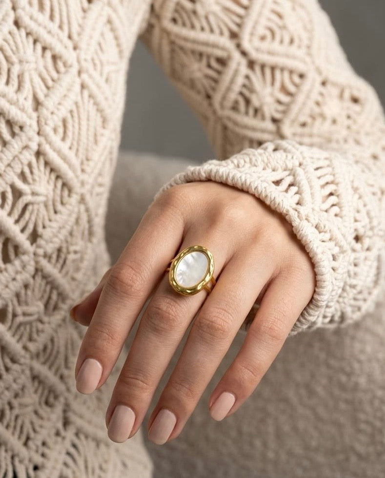 Ivory Mirage Free Size Ring