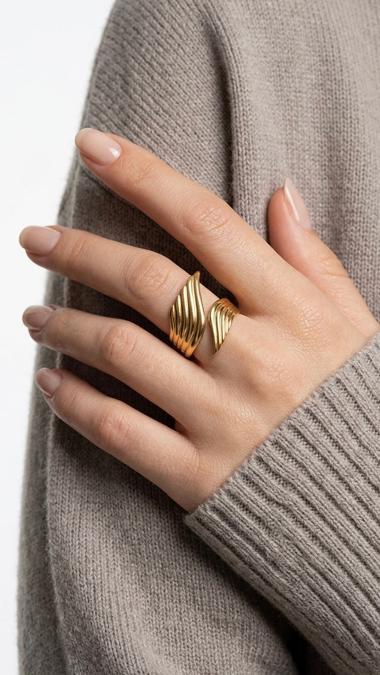 Double Wings Free Size Ring