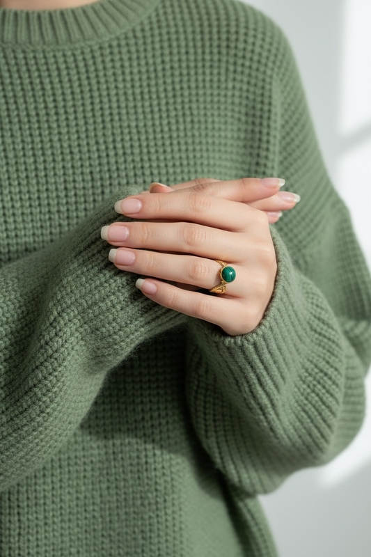 Green Ray Free Size Ring