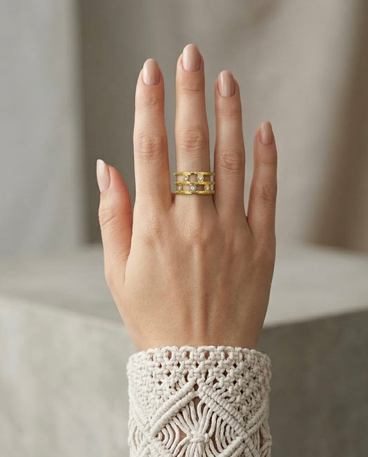 Golden Link Free Size Ring
