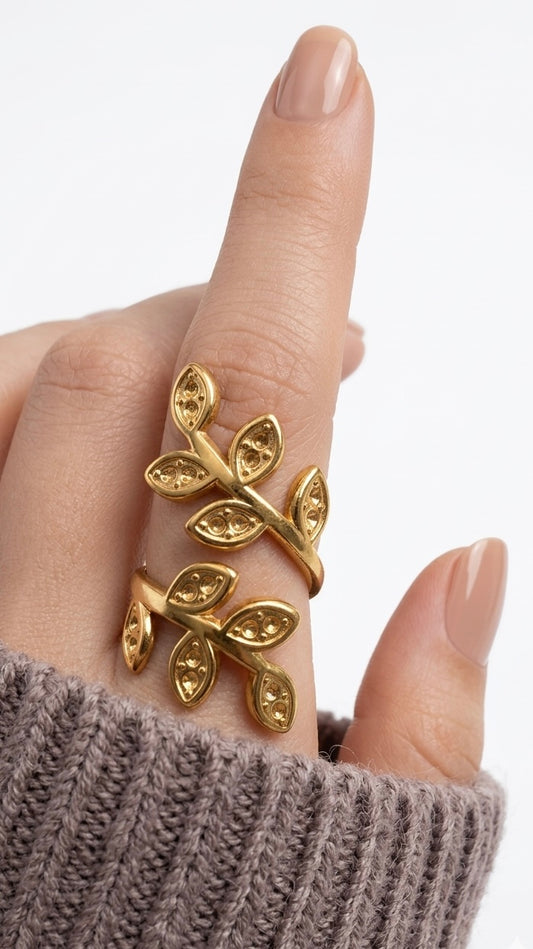 Floral Cluster Free Size Ring
