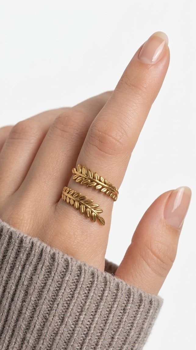 Olive Branch Free Size Ring