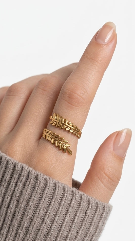 Olive Branch Free Size Ring