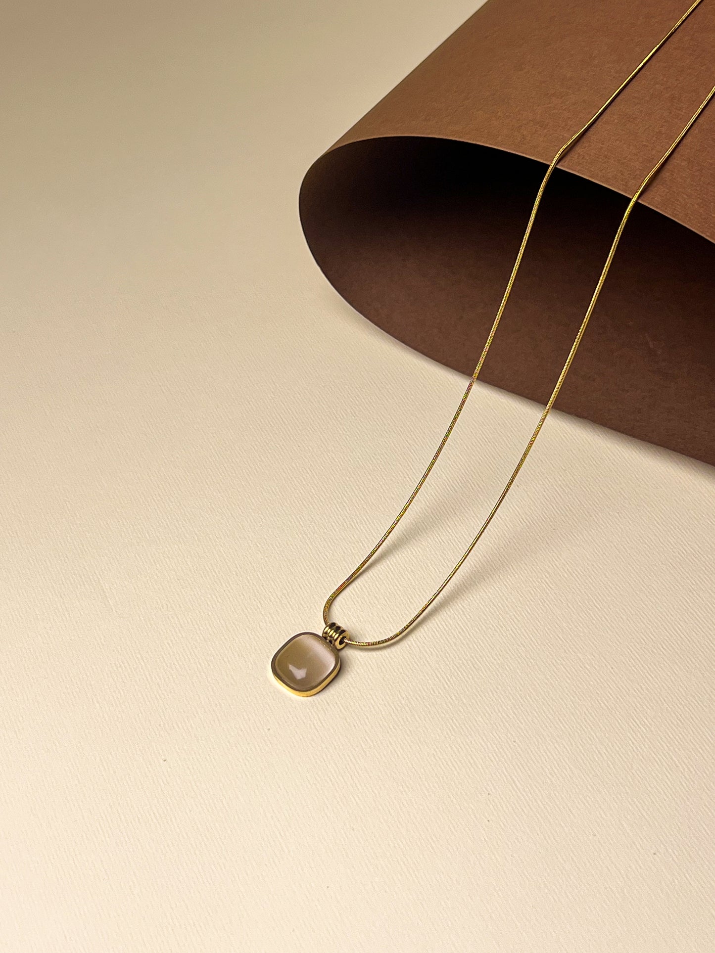 Golden Pebble Pendant