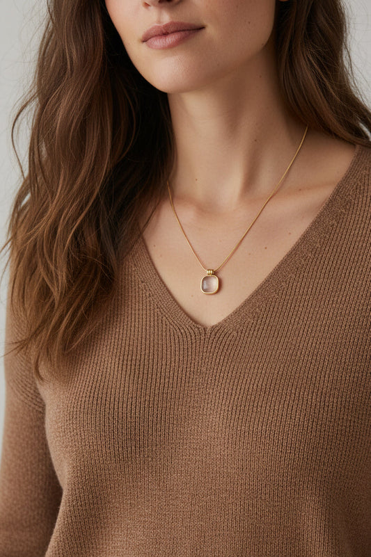 Golden Pebble Pendant